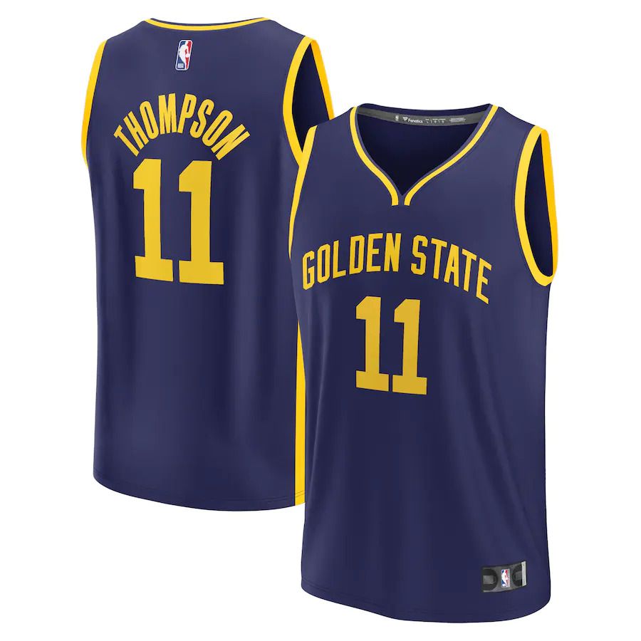 Men Golden State Warriors #11 Klay Thompson Fanatics Branded Navy Statement Edition 2022-23 Fast Break Replica Player NBA Jersey->youth nba jersey->Youth Jersey